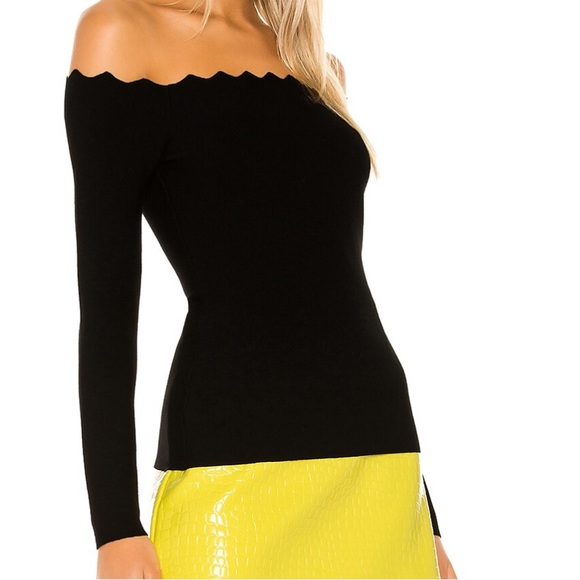 NWT Milly Scallop Pullover Sweater Black XS - Picture 3 of 5